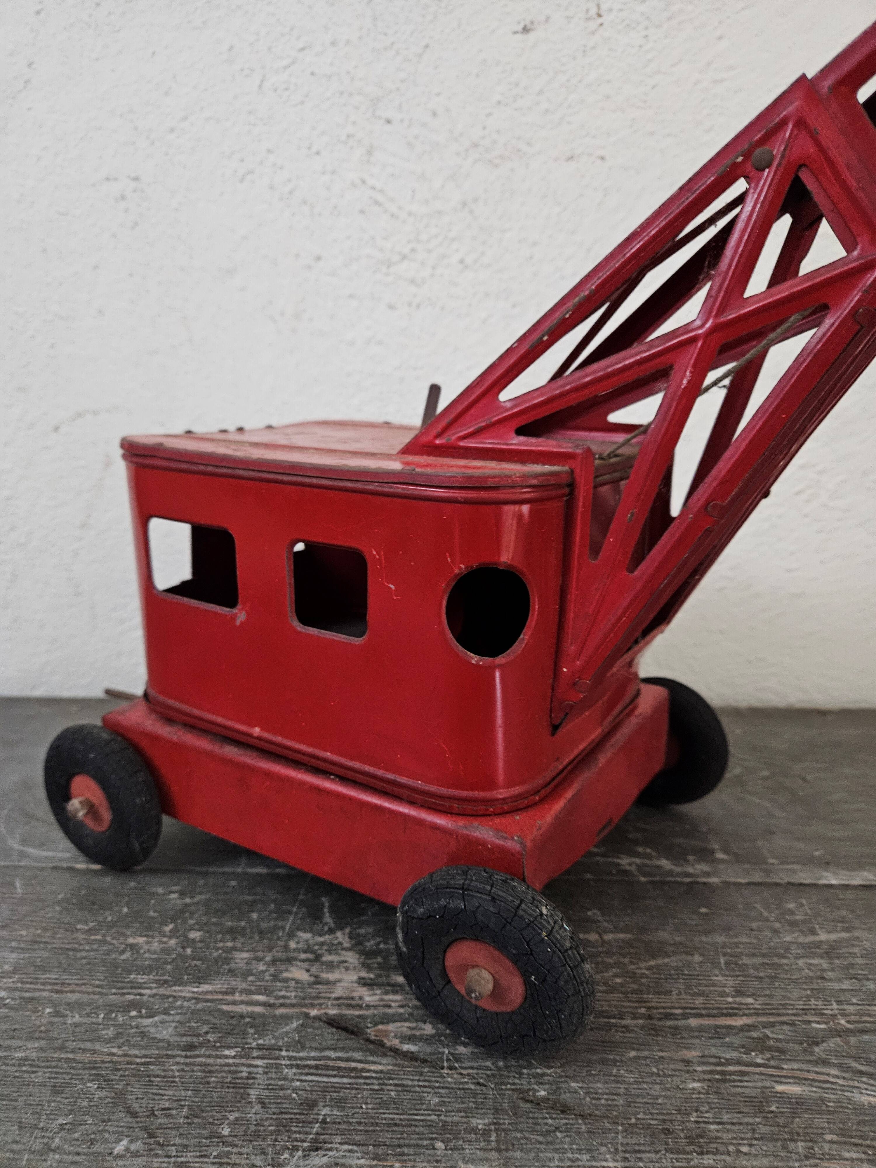 Ancienne Boîte Vide De Jouet Joustra - Grue Des Années 60, Collection Vintage