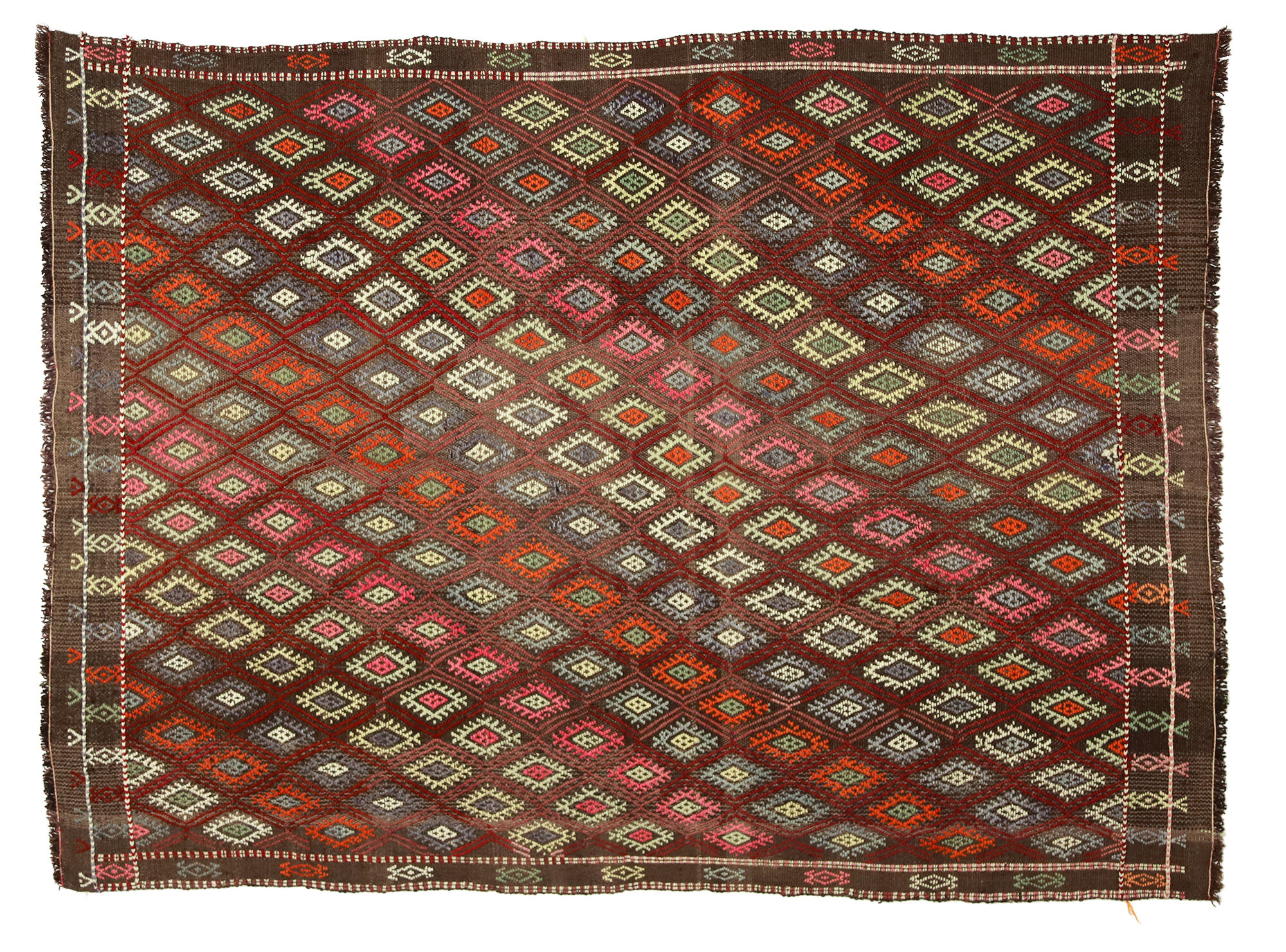 Anatolian handmade kilim rug 191 cm x 143 cm