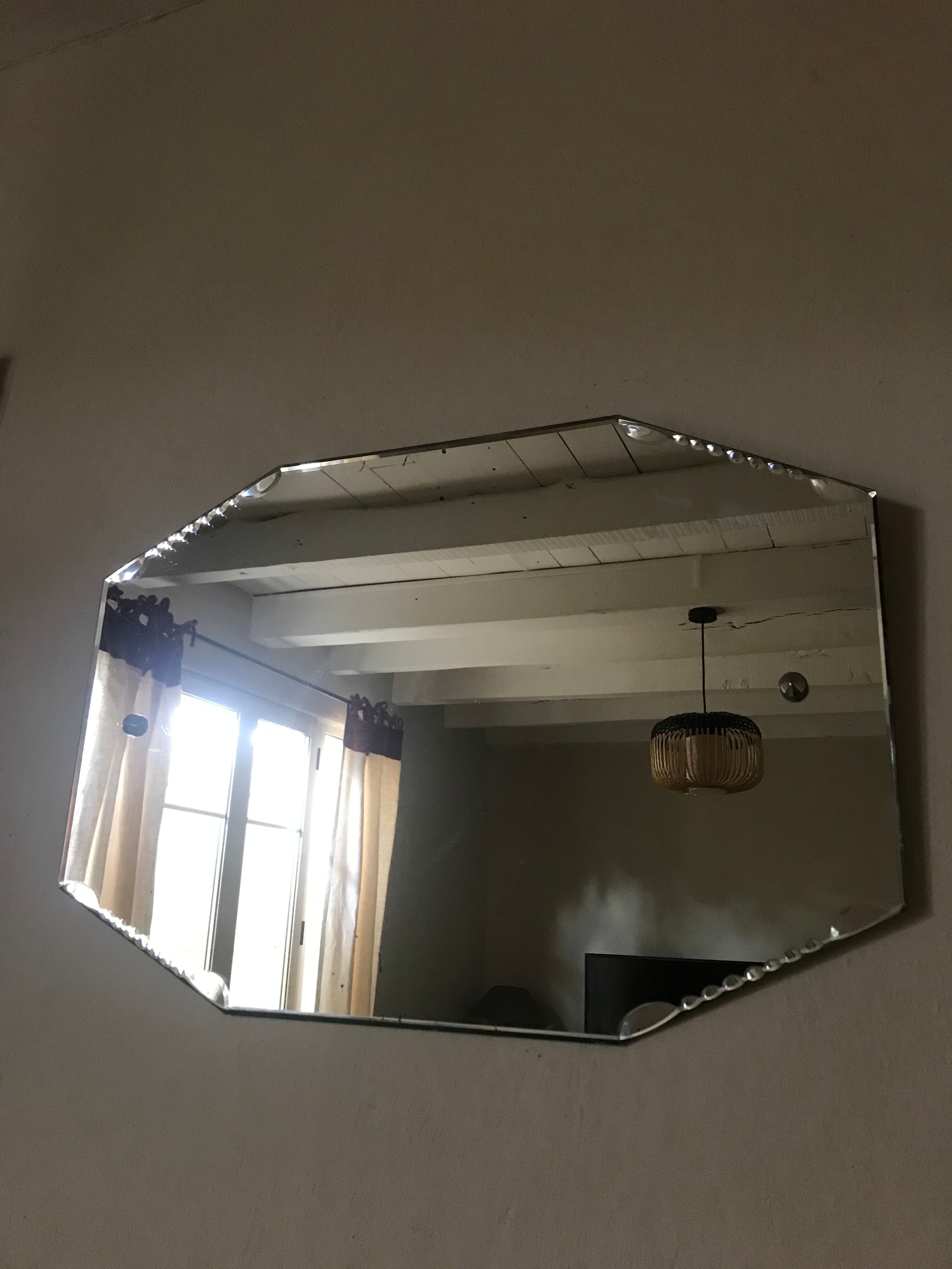 Beveled art deco mirror