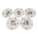 Set of 5 flat plates in antique earthenware – Saint-Amand – "Anemone"