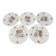 Set of 5 flat plates in antique earthenware – Saint-Amand – "Anemone"