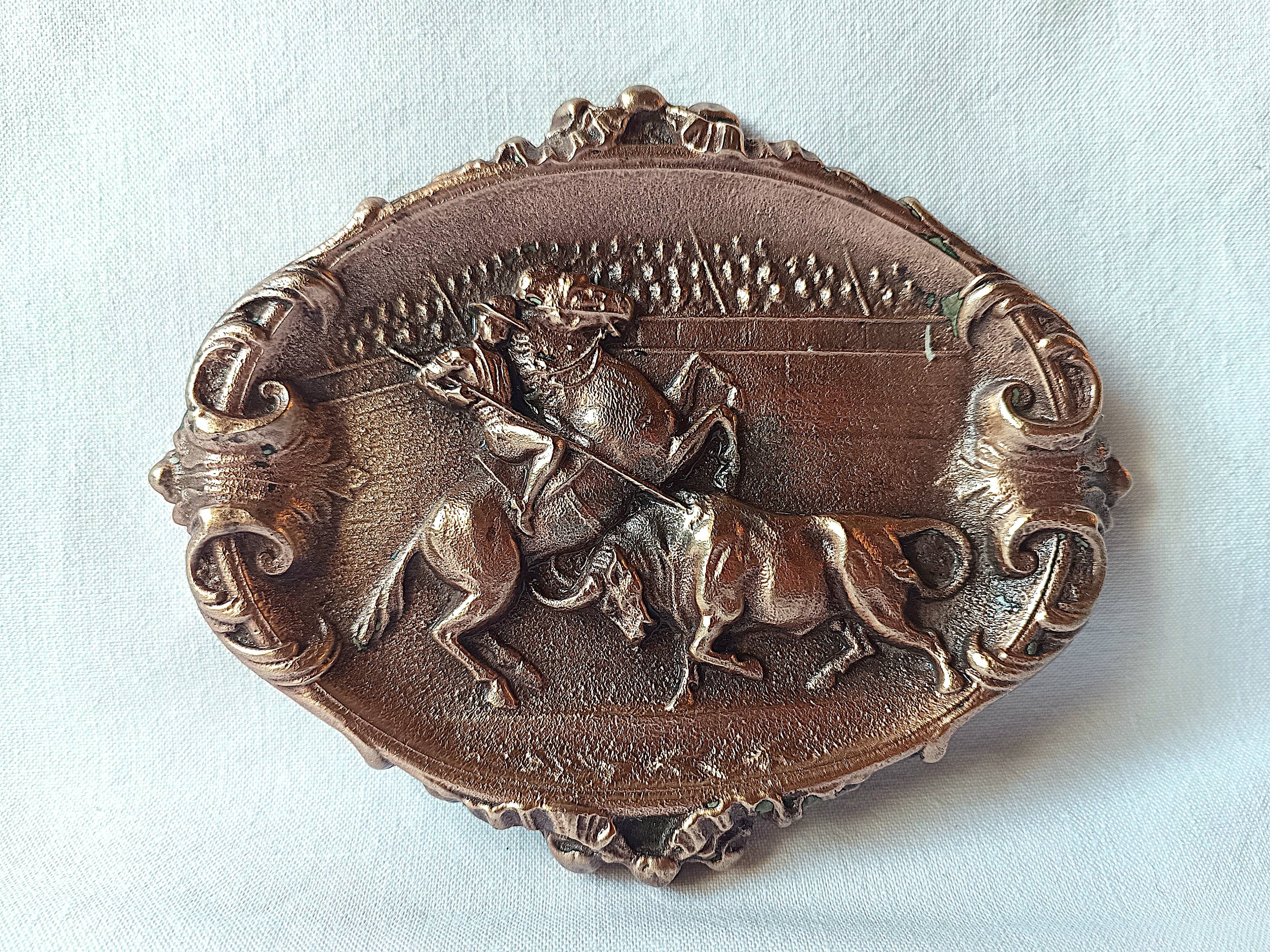 antique bronze ashtray bullfighting collection essential for smokers