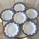 Set of 6 hollow plates Digoin Sarreguemines model Capri Casino 50s