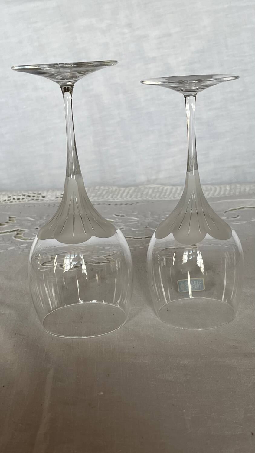 Set of 4 vintage Sèvres Primavera crystal stemware