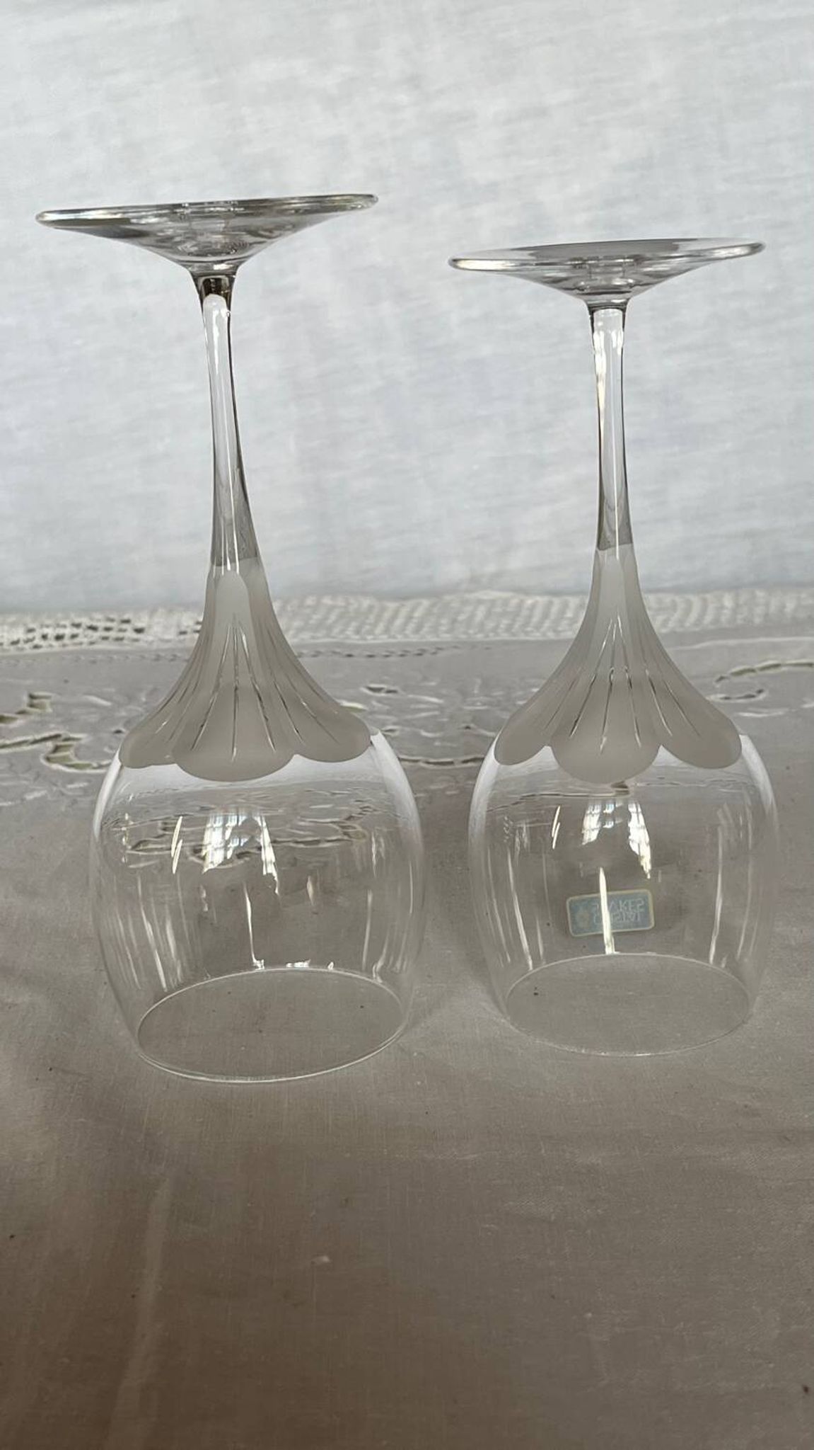 Set of 4 vintage Sèvres Primavera crystal stemware
