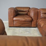 Cognac leather armchairs by BL Arredamenti, 1970s, set of 4