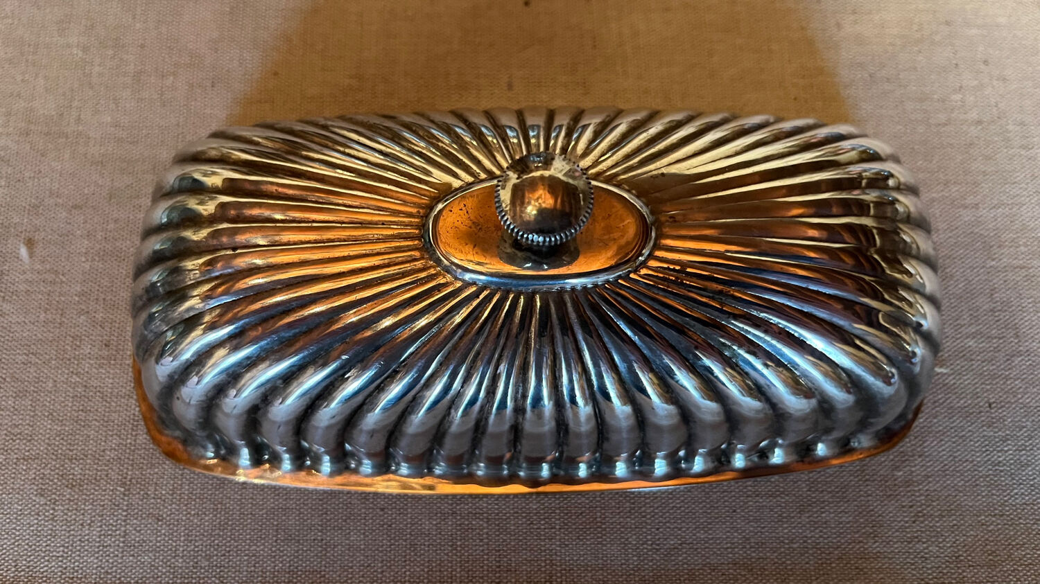 Vintage metal butter dish