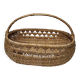 Vintage oval wicker basket with handle