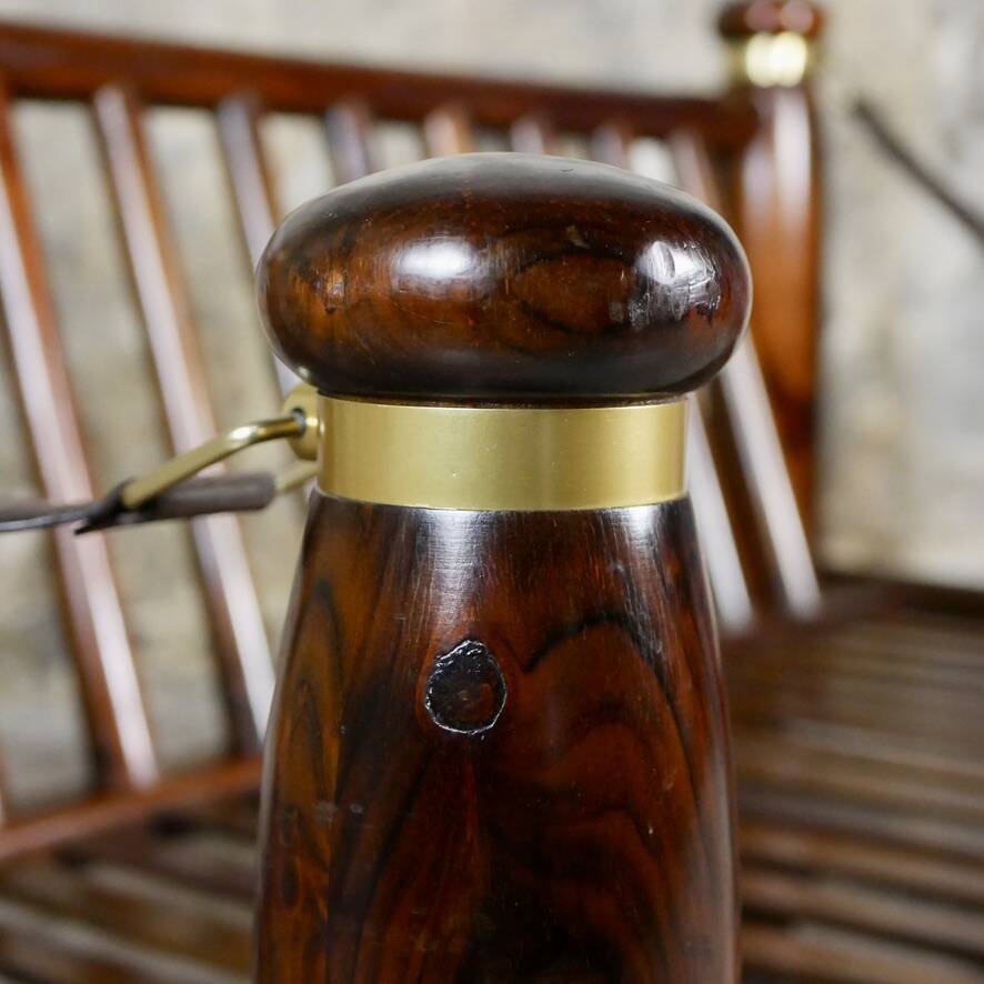 Wood and brass sofa frame, Italy, 1970s