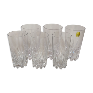 Six verres à jus en cristal vintages trois grands trois moyens