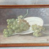 Pair of oil paintings with grapes