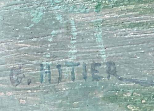 Painting "La Guenelle à Togny" (Marne) by Georges Hitier de Fismes (XIX-XX)