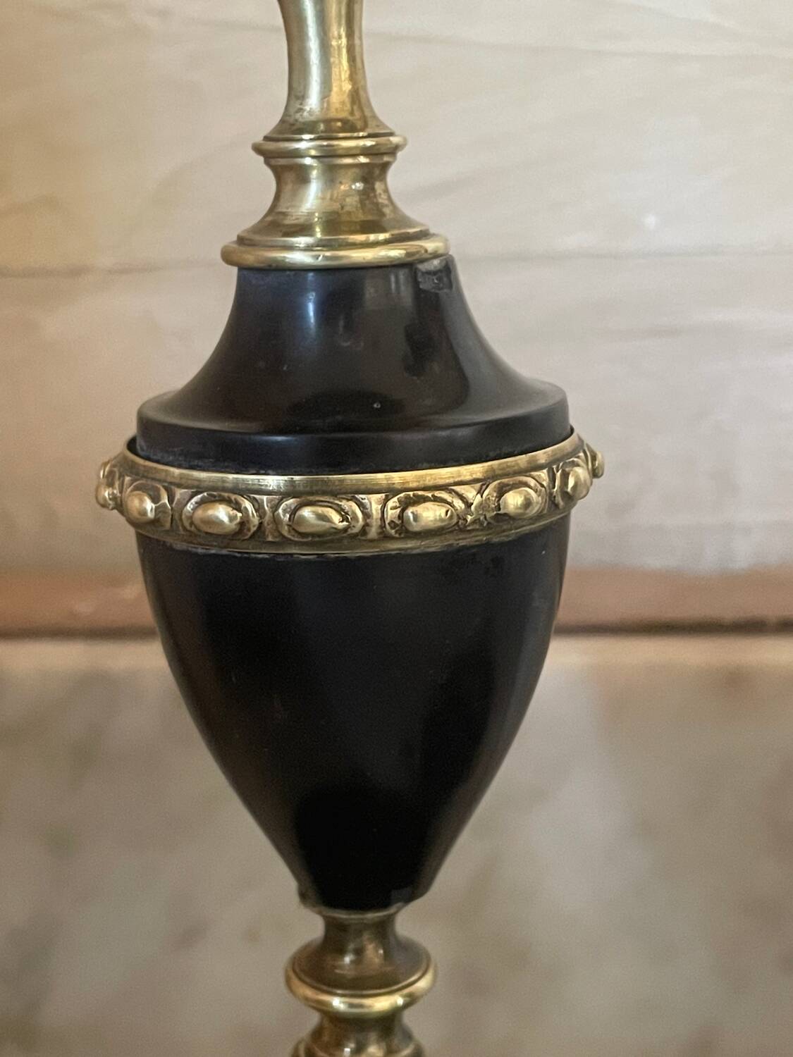 Pair of marble and brass candlesticks circa 1860