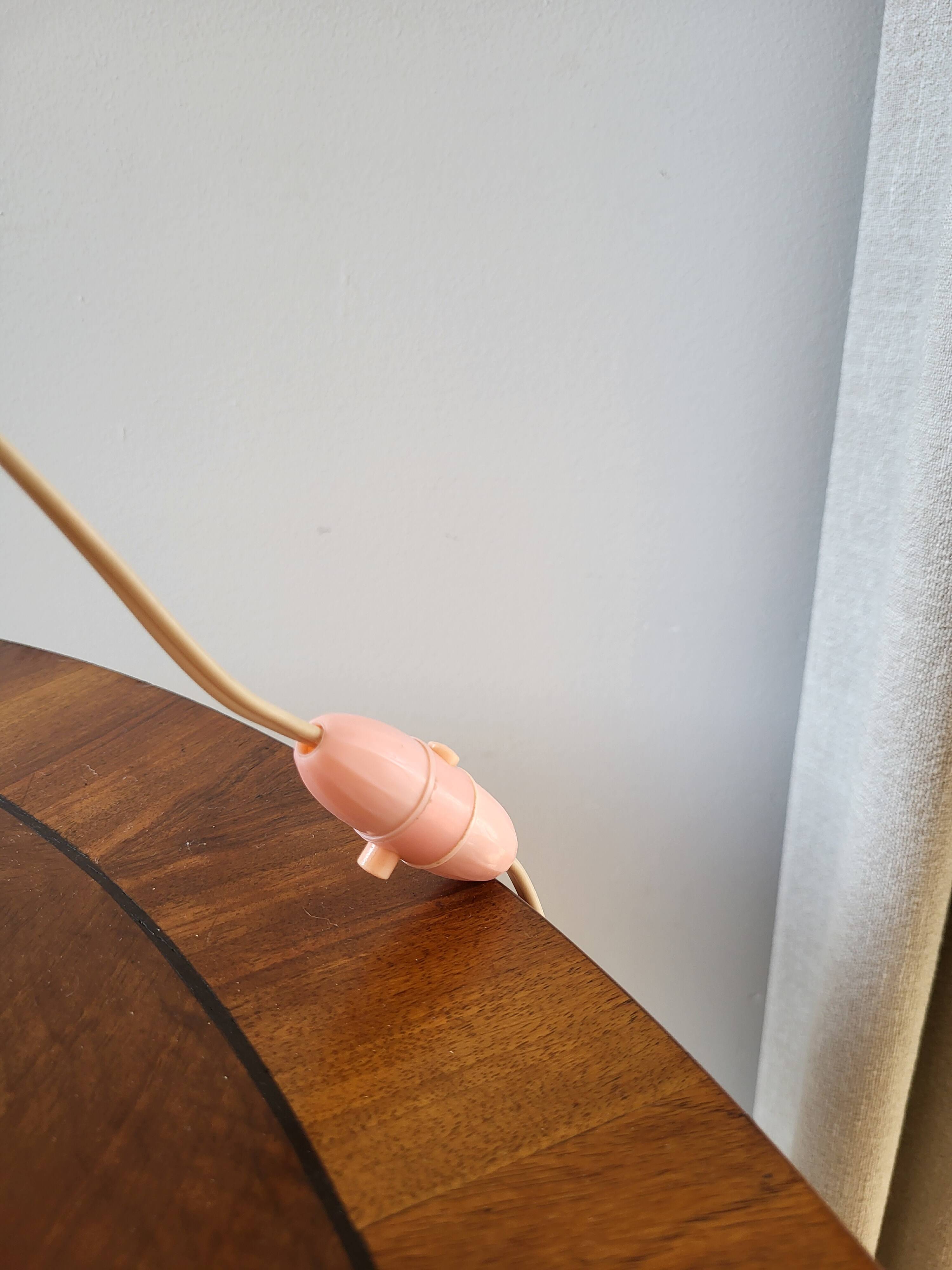 Lampe à tafel art déco, verre clichy rosé avec couleur goudkleurige afwerking, Frankrijk