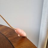 Lampe à tafel art déco, verre clichy rosé avec couleur goudkleurige afwerking, Frankrijk