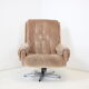 Midcentury swivel leather armchair, peem, finland, 1970s
