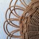 Mirror vintage wicker rattan shape flower 1960 Diameter 37cm