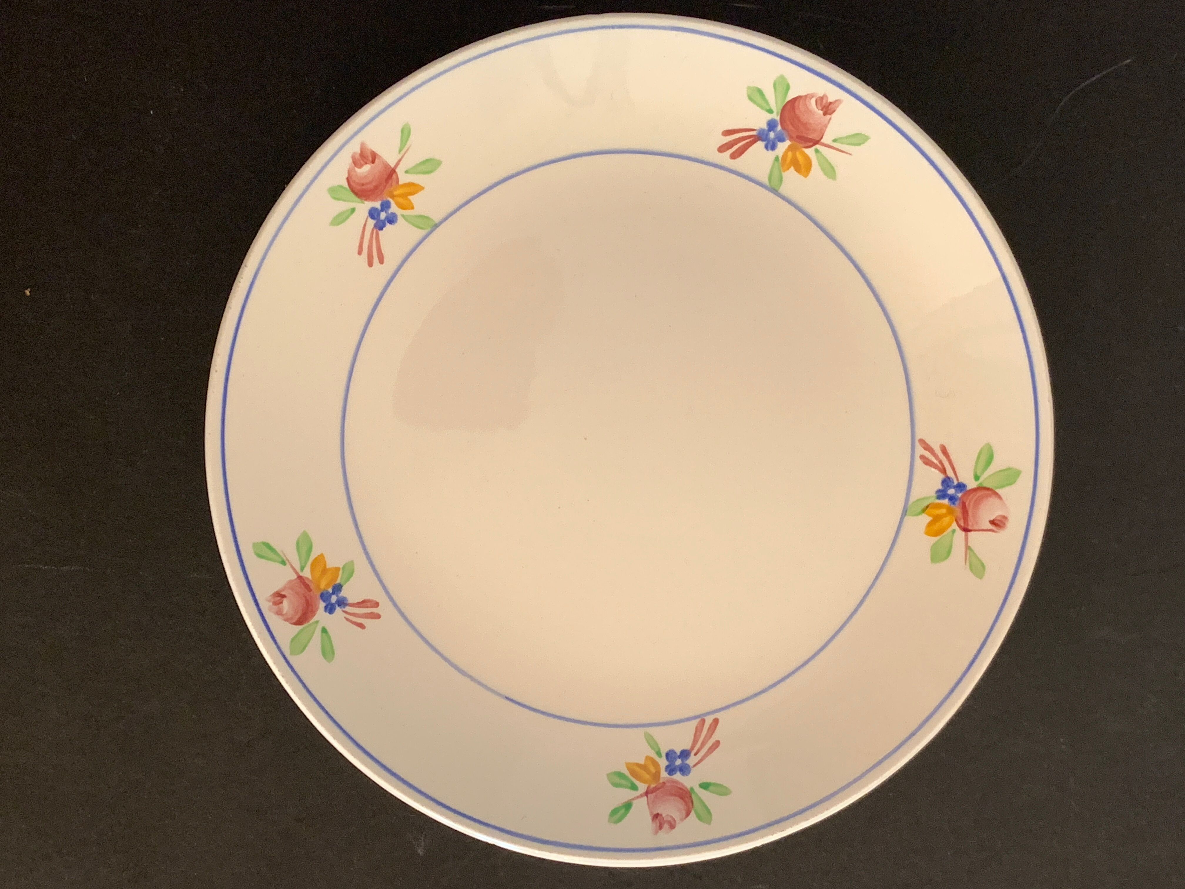 6 Gien dessert plates, Nice model, 1950