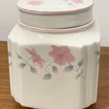 Sadler England Square Ginger Jar or Coffee Jar with Pink Flower Motif, Made for Douwe Egberts