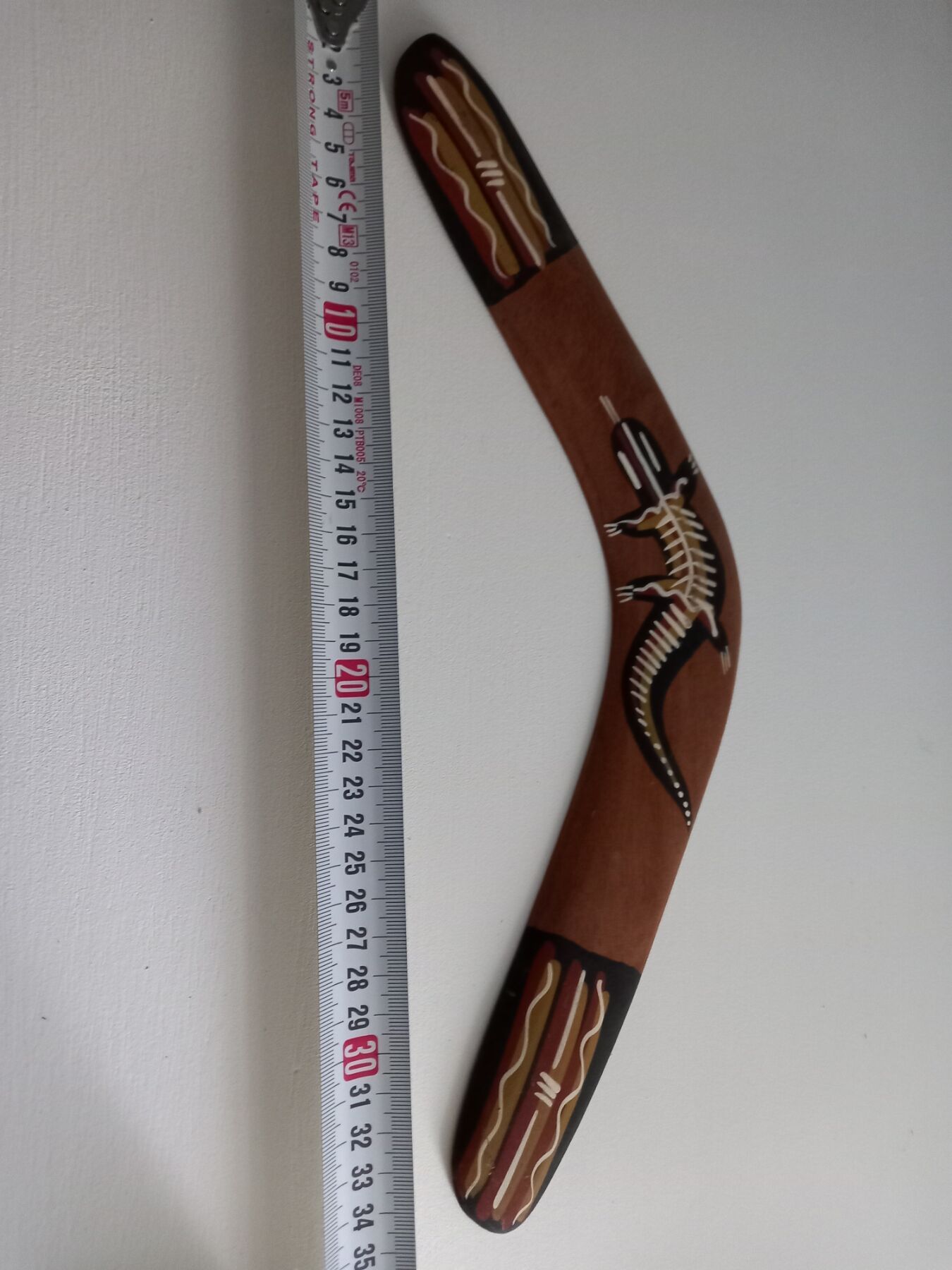 Handcrafted Boomerang (Gerko Pattern) 16'' in Acacia Wood - Australia