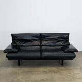 Black leather Alanda sofa by Paolo Piva for B&B Italia, 1980s