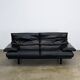 Black leather Alanda sofa by Paolo Piva for B&B Italia, 1980s