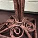 Art Deco lamp in wrought metal and pink glass