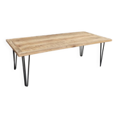 Wooden coffee table with pin legs