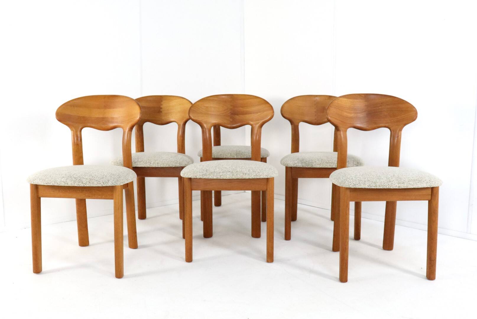 Lot de 6 chaises design danoises Juul Kristensen en teck