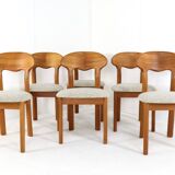 Lot de 6 chaises design danoises Juul Kristensen en teck