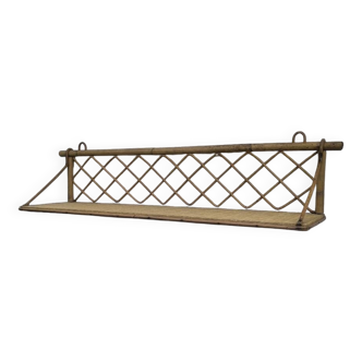 Vintage rattan wall shelf