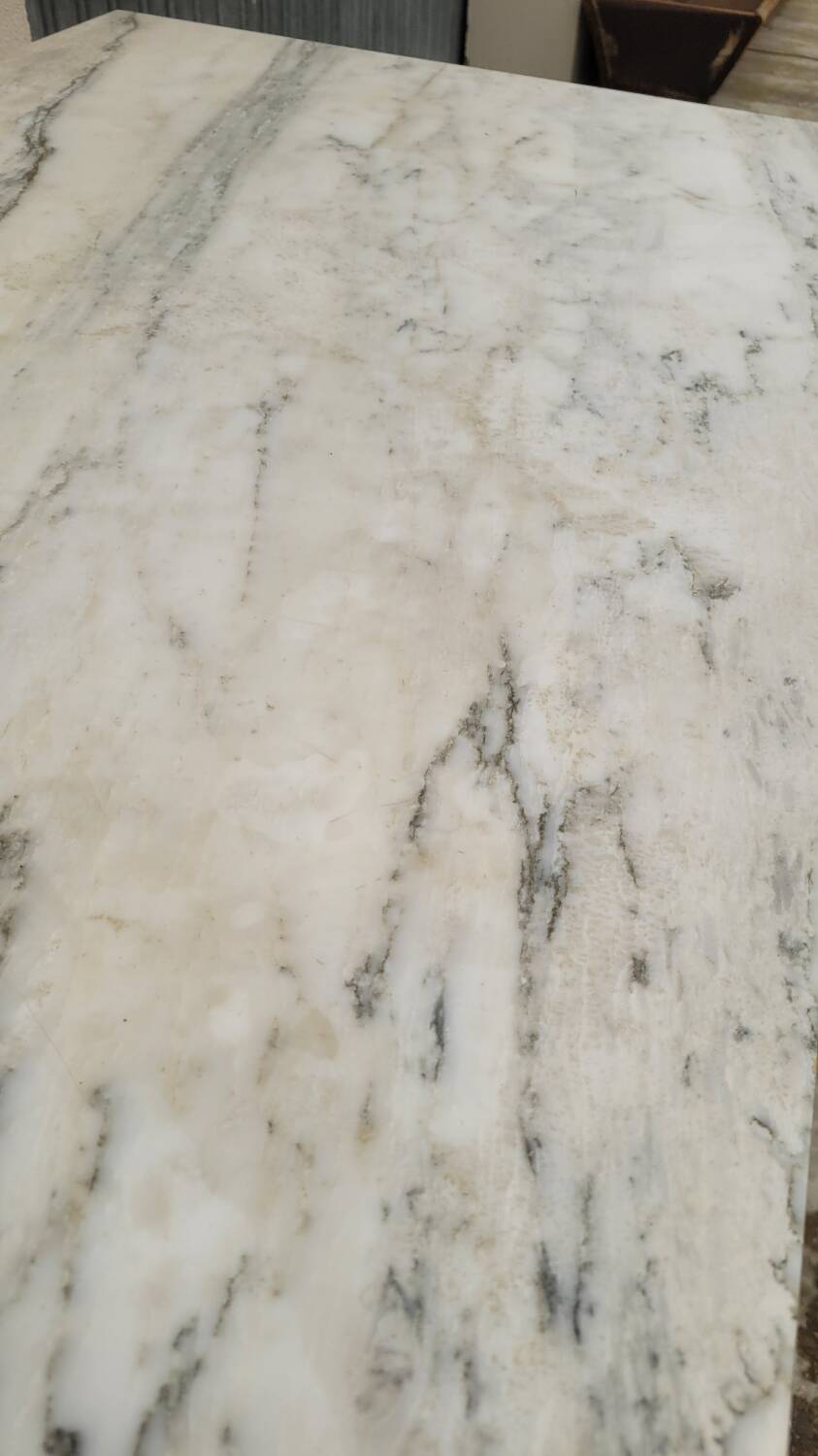 Marble and cast iron restaurant bistro table