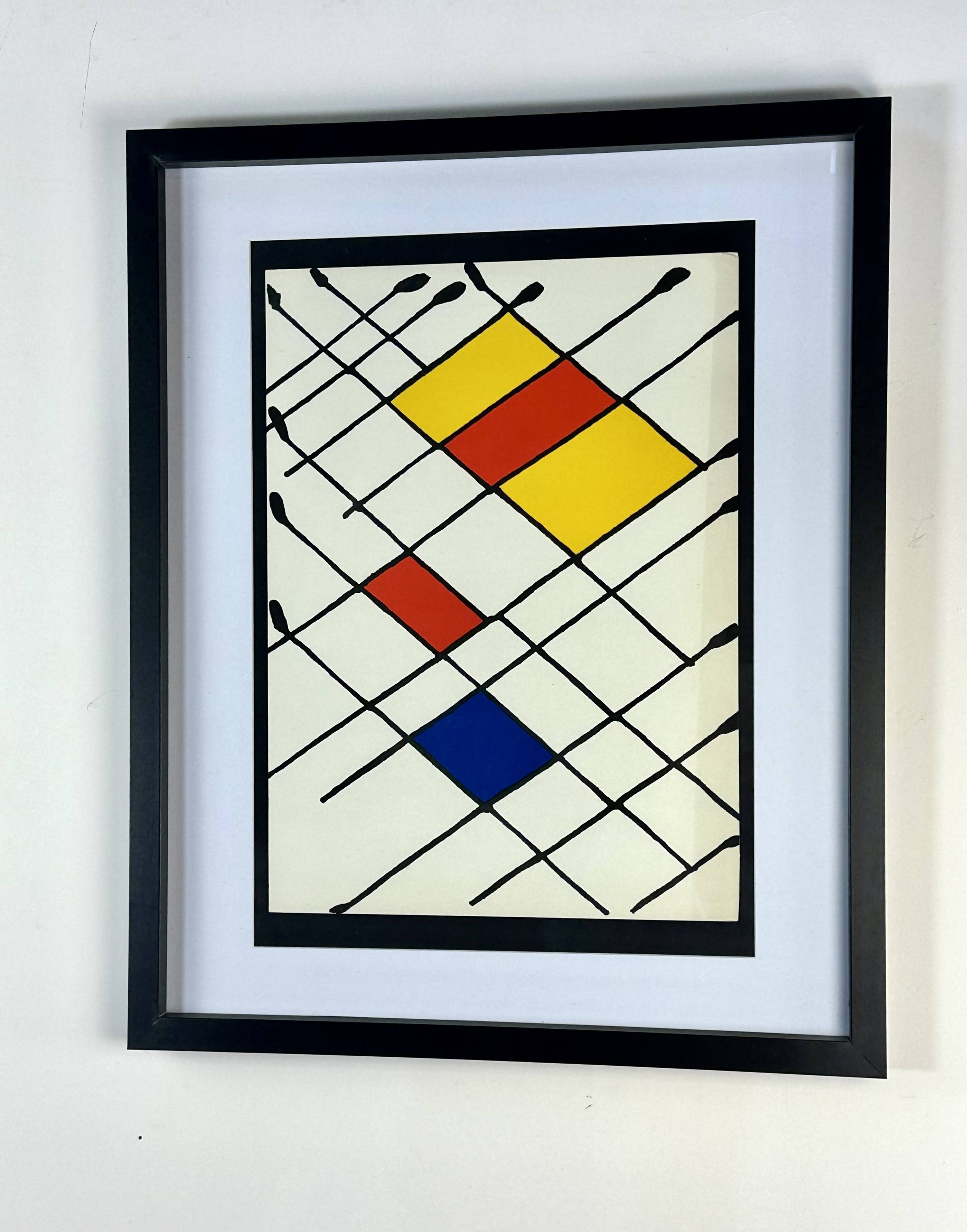 Original lithograph "Checkerboard" by Alexander Calder - Behind the Mirror No. 1