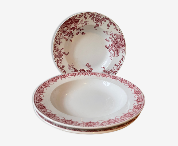 Lot de 3 assiettes creuses anciennes