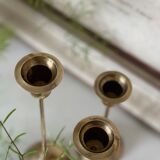 3 brass candle holders 1970