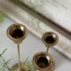 3 brass candle holders 1970