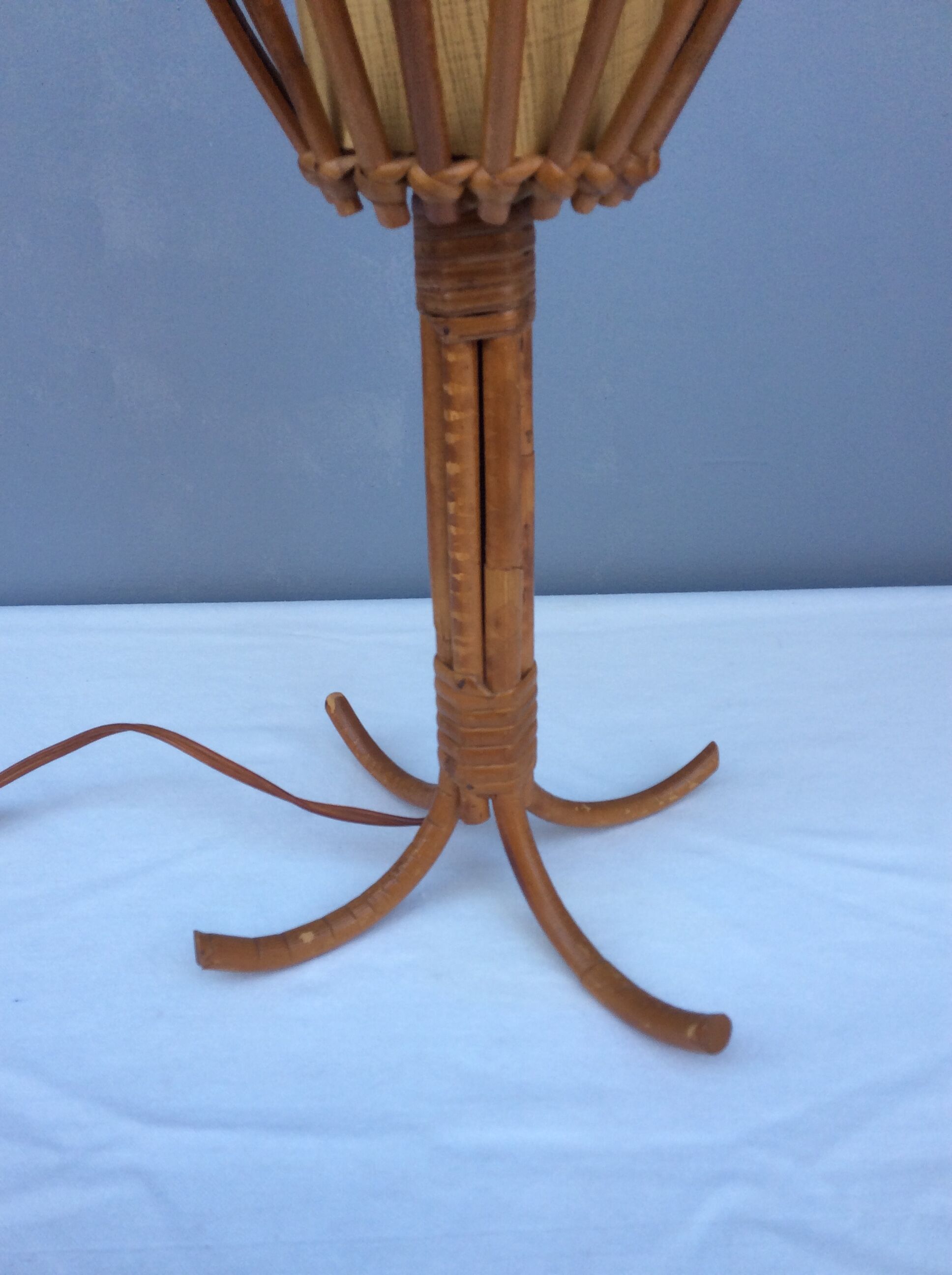 Rattan lamp by Louis Sognot, 1960s