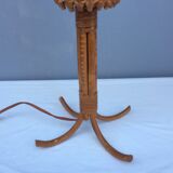 Lampe en rotin par Louis Sognot, années 60