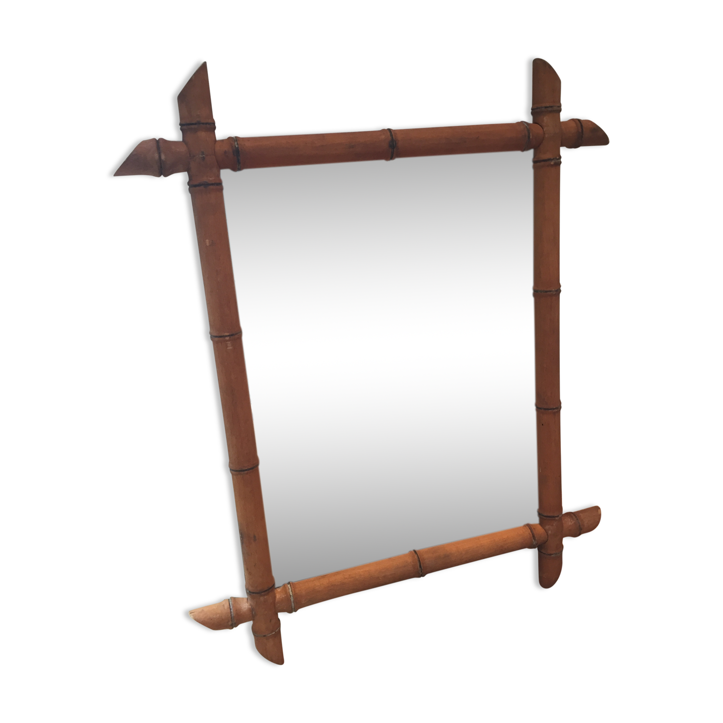 Mirror bamboo vintage 50/60s - 56x43cm