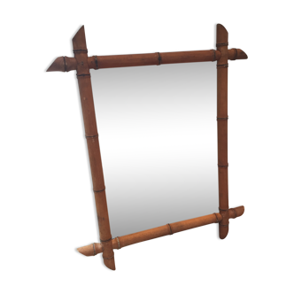 Miroir bambou vintage années 50/60 - 56x43cm