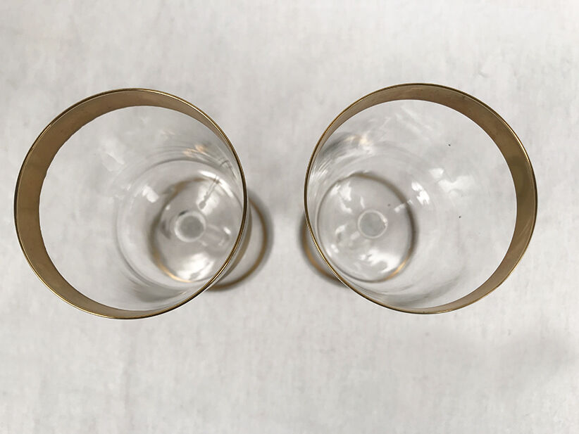 Series of eleven crystal walking glasses