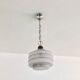 Suspension verre moucheté et chrome 1950