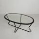 Set of 4 armchairs and a coffee table with tubular structure in Bauhaus style, 1950s.
