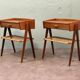 Scandinavian teak bedside table pair Rasmussen