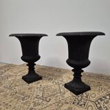 Pair of Medici cast iron vases from Maison Bourgeoise
