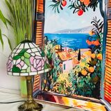 Lamp inspired by vintage Tiffany style Art Nouveau.