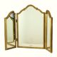 Vintage Triptych Mirror Gold Leaf Gilded Hollywood Regency 86cm