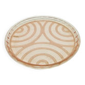 Assiette décorative moderne du milieu du siècle, en verre rose, Pologne, années 1950.
