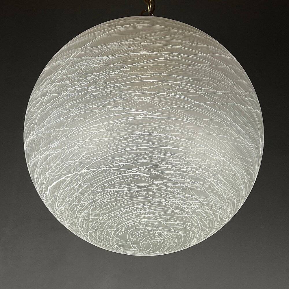 Large vintage Murano glass lamp, swirling Italian design, 1970s.