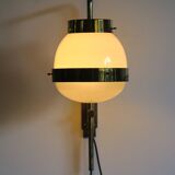 Sergio Mazza for Artemide, Italian "Delta" glass brass wall lamp 1960s